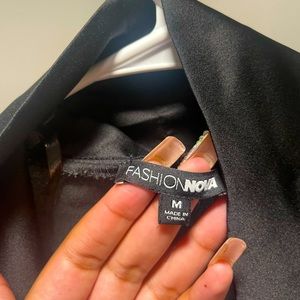 Fashion nova satin black shirt
